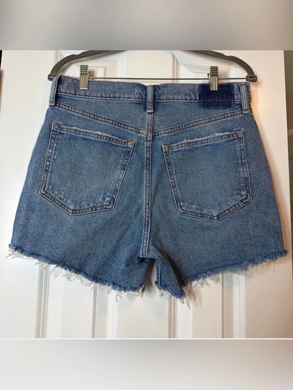 Abercrombie & Fitch Distressed Blue Denim Jean Shorts - Picture 3 of 3